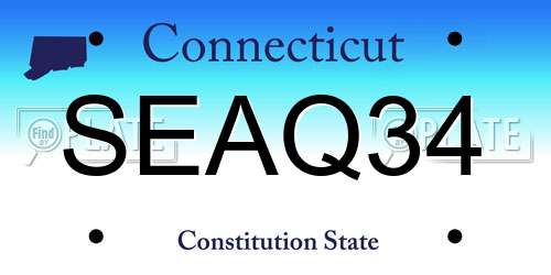 SEAQ34 Connecticut License Plate