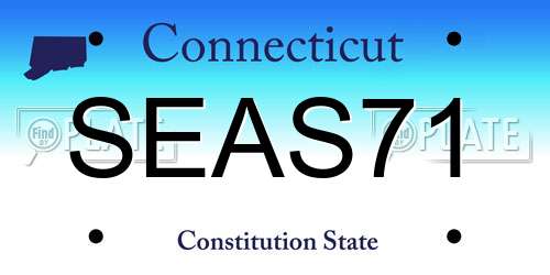SEAS71 Connecticut License Plate