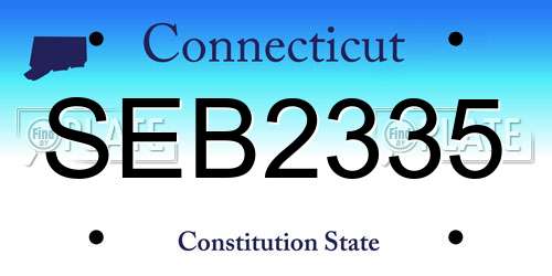 SEB2335 Connecticut License Plate