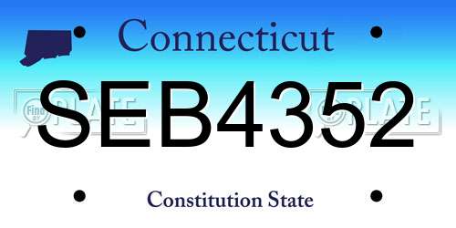 SEB4352 Connecticut License Plate
