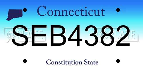 SEB4382 Connecticut License Plate