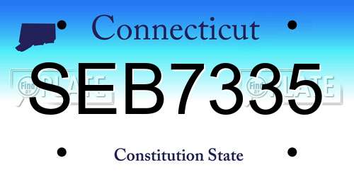 SEB7335 Connecticut License Plate