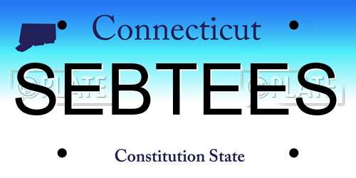 SEBTEES Connecticut License Plate