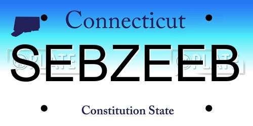 SEBZEEB Connecticut License Plate