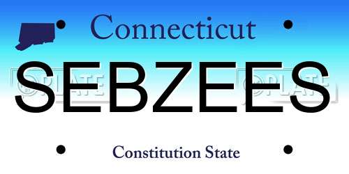 SEBZEES Connecticut License Plate