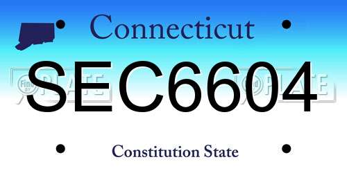 SEC6604 Connecticut License Plate