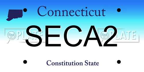 SECA2 Connecticut License Plate