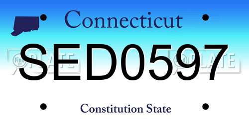 SED0597 Connecticut License Plate