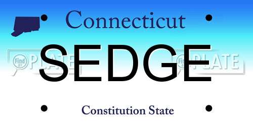 SEDGE Connecticut License Plate