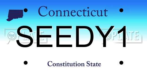 SEEDY1 Connecticut License Plate