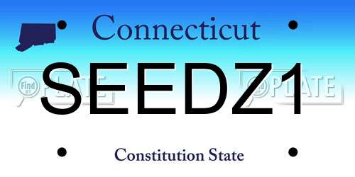 SEEDZ1 Connecticut License Plate