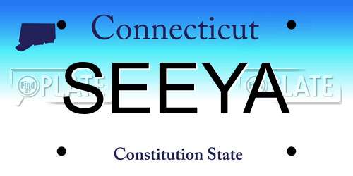SEEYA Connecticut License Plate