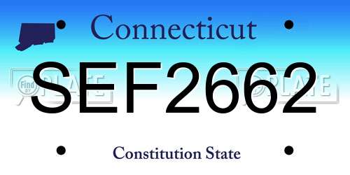 SEF2662 Connecticut License Plate