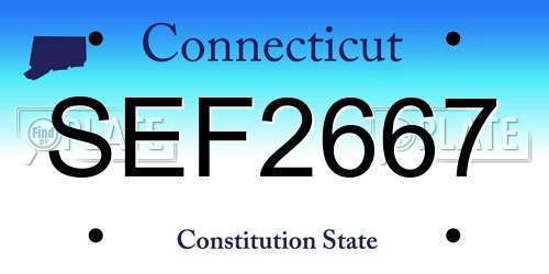 SEF2667 Connecticut License Plate