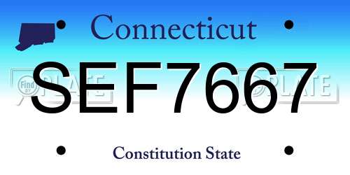 SEF7667 Connecticut License Plate