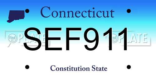 SEF911 Connecticut License Plate