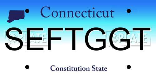 SEFTGGT Connecticut License Plate