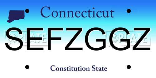 SEFZGGZ Connecticut License Plate