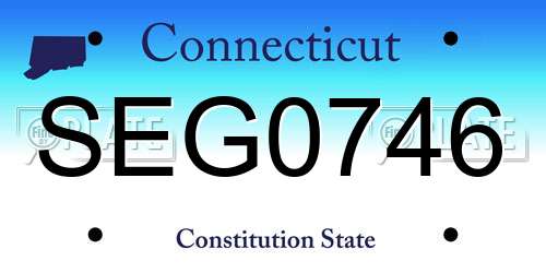 SEG0746 Connecticut License Plate