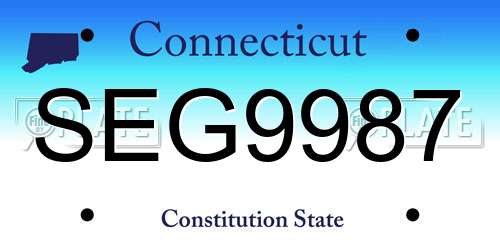 SEG9987 Connecticut License Plate