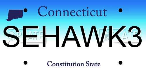 SEHAWK3 Connecticut License Plate