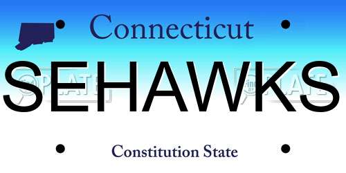 SEHAWKS Connecticut License Plate
