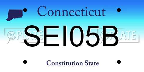 SEI05B Connecticut License Plate