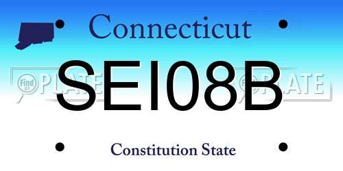 SEI08B Connecticut License Plate