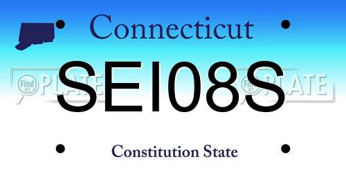 SEI08S Connecticut License Plate