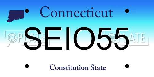 SEIO55 Connecticut License Plate