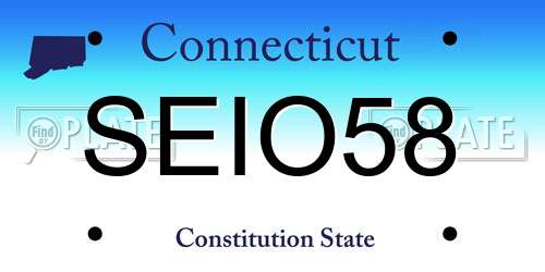 SEIO58 Connecticut License Plate