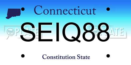 SEIQ88 Connecticut License Plate