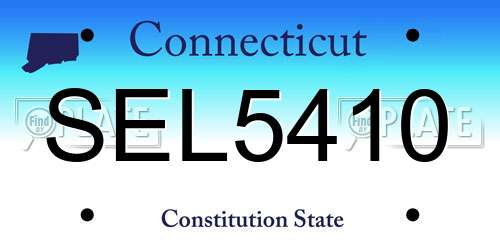 SEL5410 Connecticut License Plate