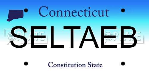 SELTAEB Connecticut License Plate
