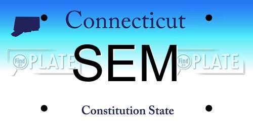 SEM Connecticut License Plate