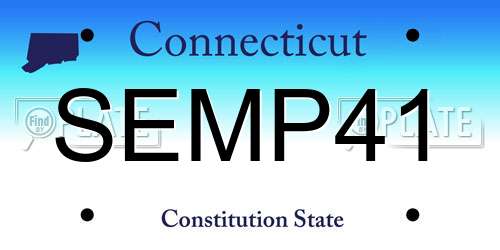 SEMP41 Connecticut License Plate