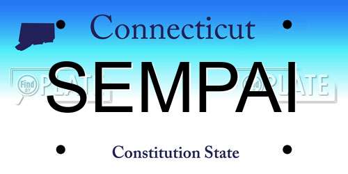 SEMPAI Connecticut License Plate