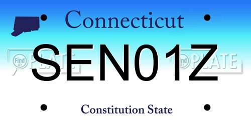 SEN01Z Connecticut License Plate