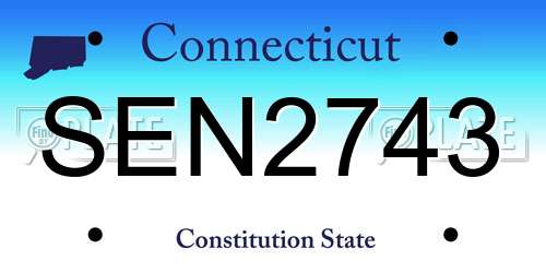SEN2743 Connecticut License Plate