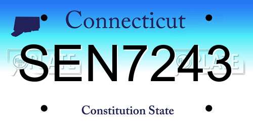 SEN7243 Connecticut License Plate
