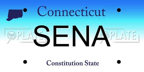 SENA Connecticut License Plate