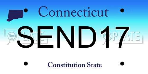 SEND17 Connecticut License Plate