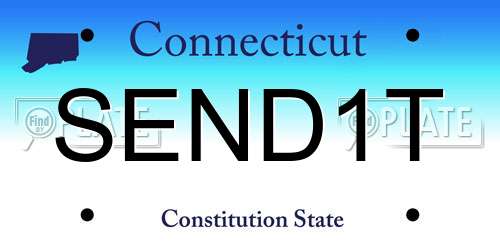 SEND1T Connecticut License Plate