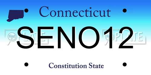 SENO12 Connecticut License Plate