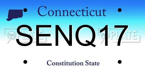 SENQ17 Connecticut License Plate