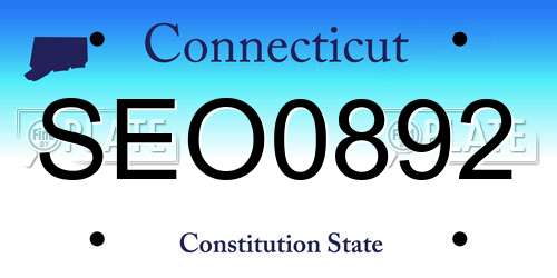 SEO0892 Connecticut License Plate