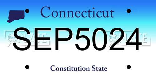 SEP5024 Connecticut License Plate
