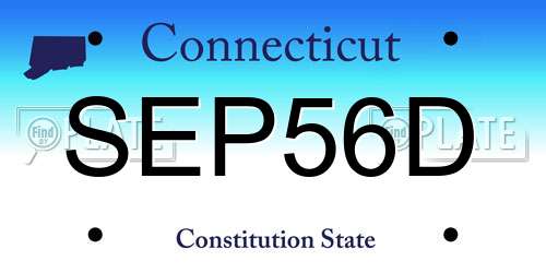 SEP56D Connecticut License Plate