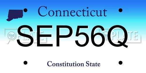 SEP56Q Connecticut License Plate