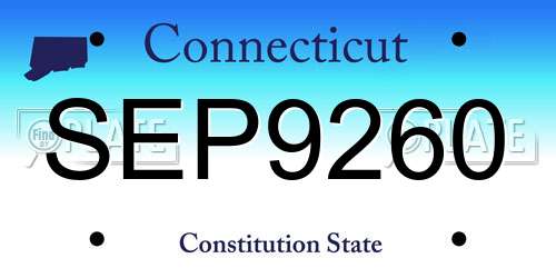 SEP9260 Connecticut License Plate